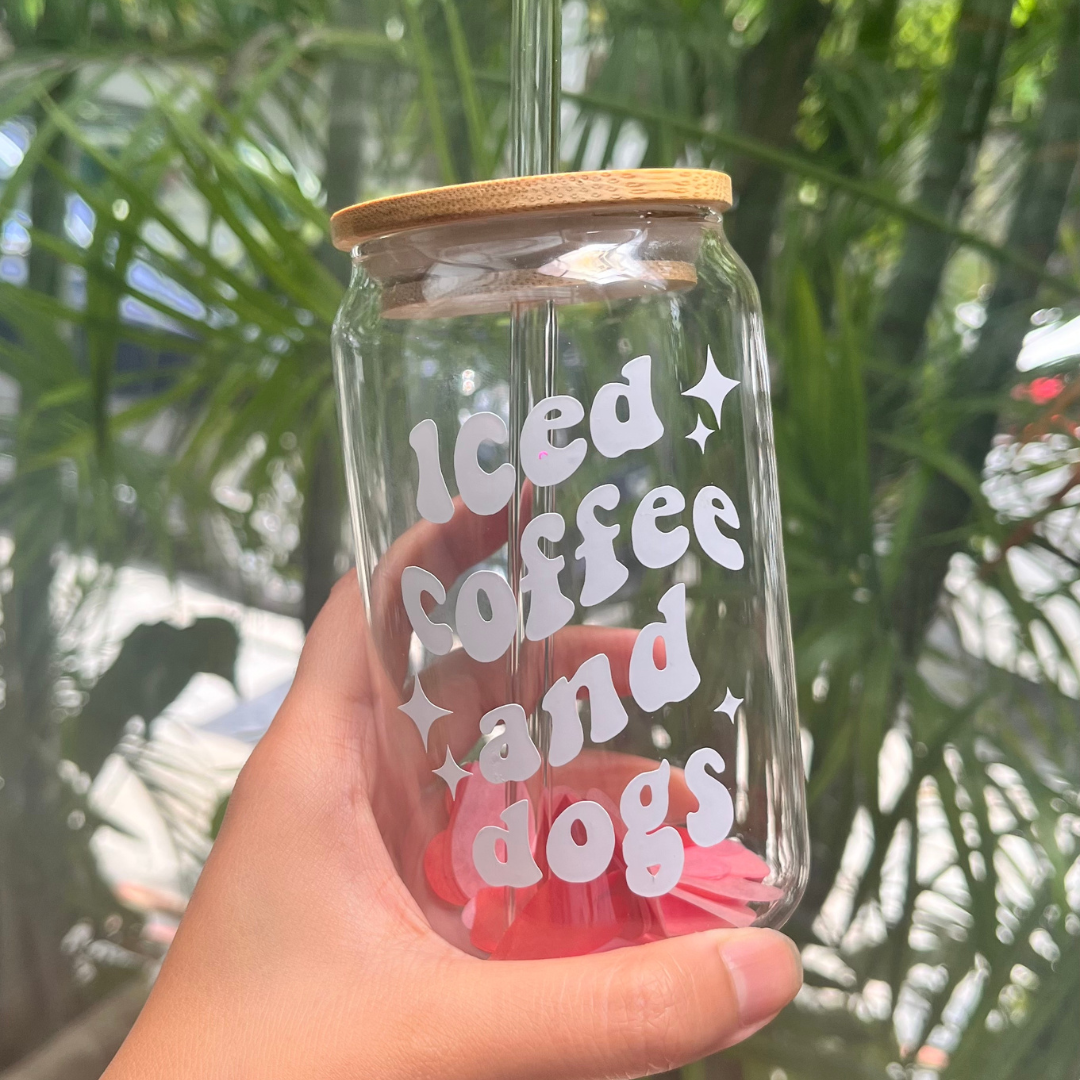 Iced Coffee & Dogs Glass Can