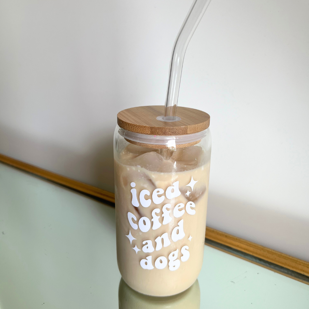 Iced Coffee & Dogs Glass Can