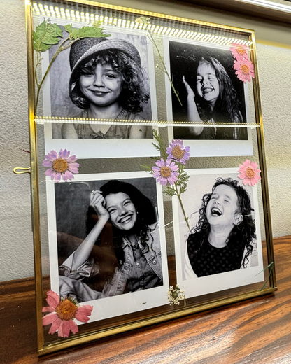 Dried Flowers Glass Frame