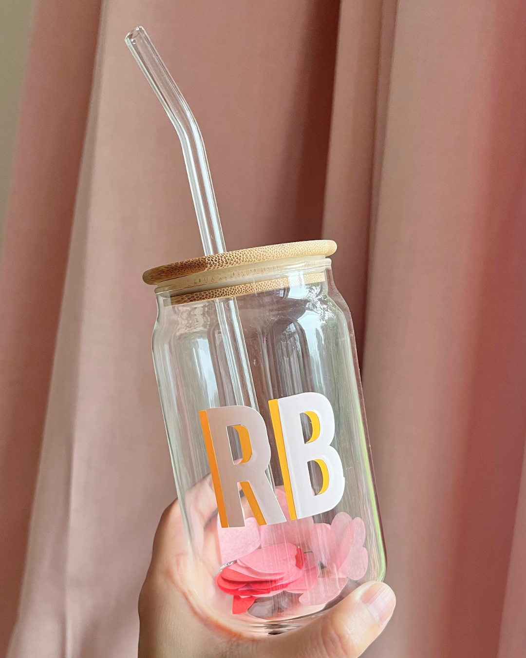 Monogrammed Glass Can