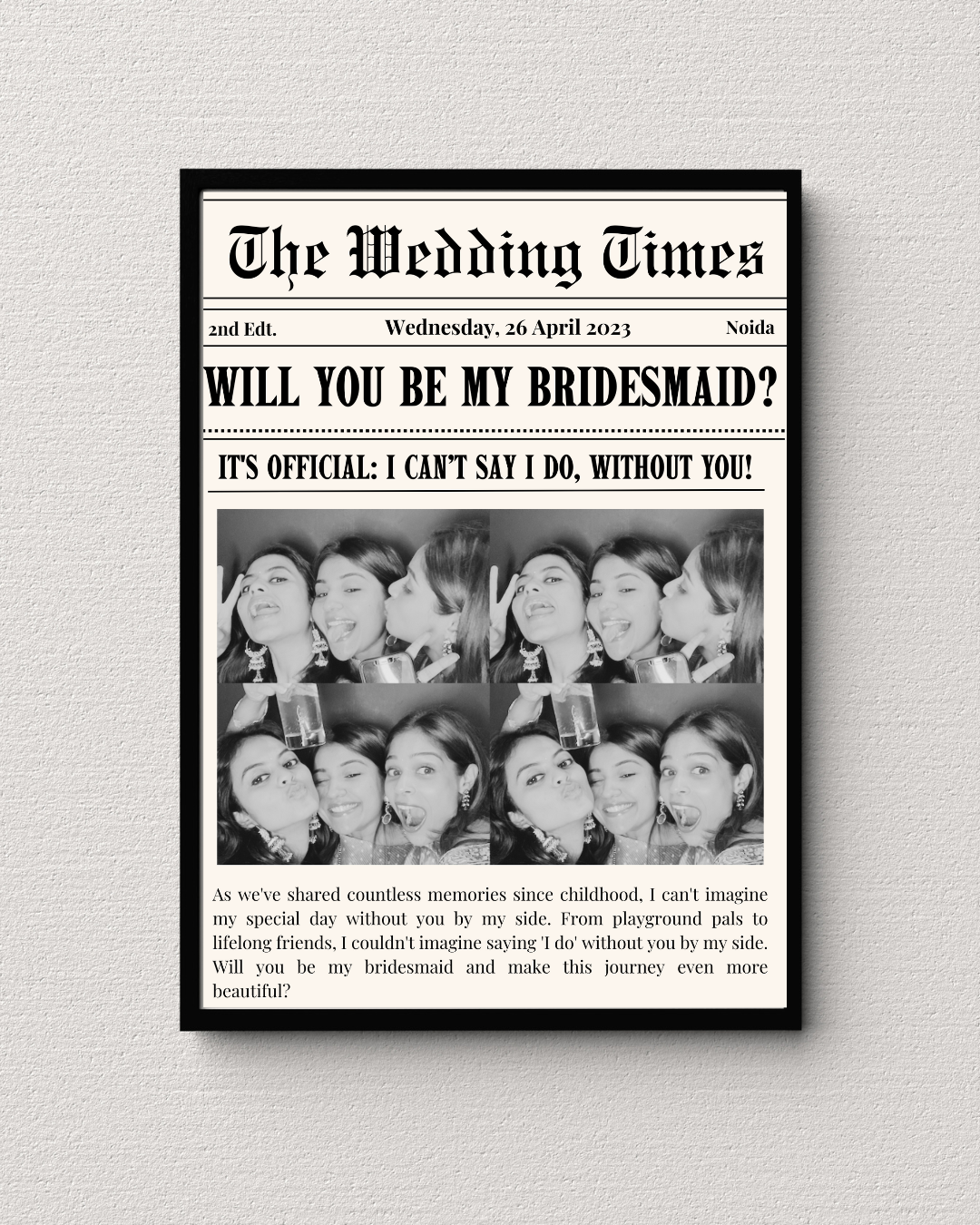 Bridesmaid Newspaper