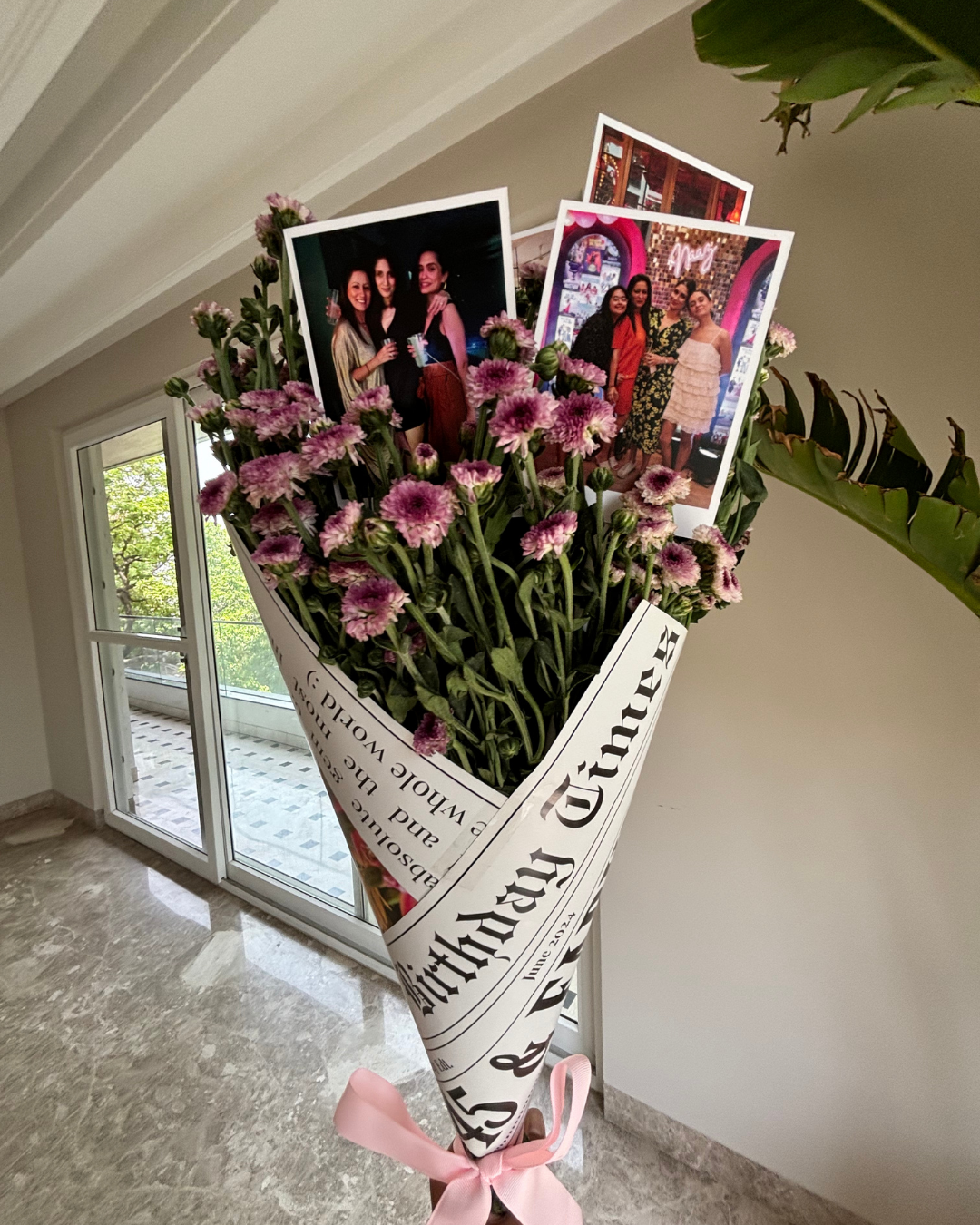 Flower Bouquet with Polaroids