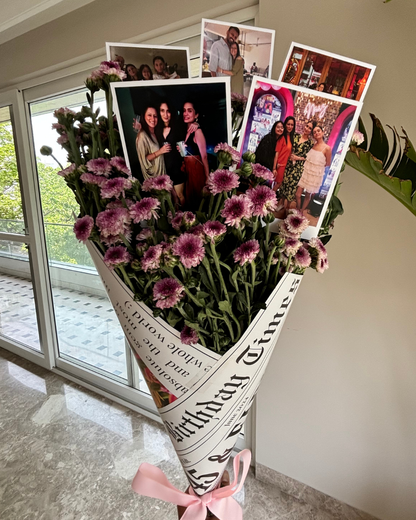 Flower Bouquet with Polaroids