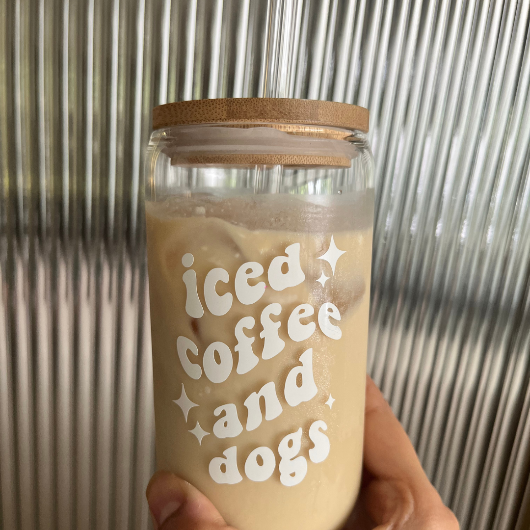 Iced Coffee & Dogs Glass Can