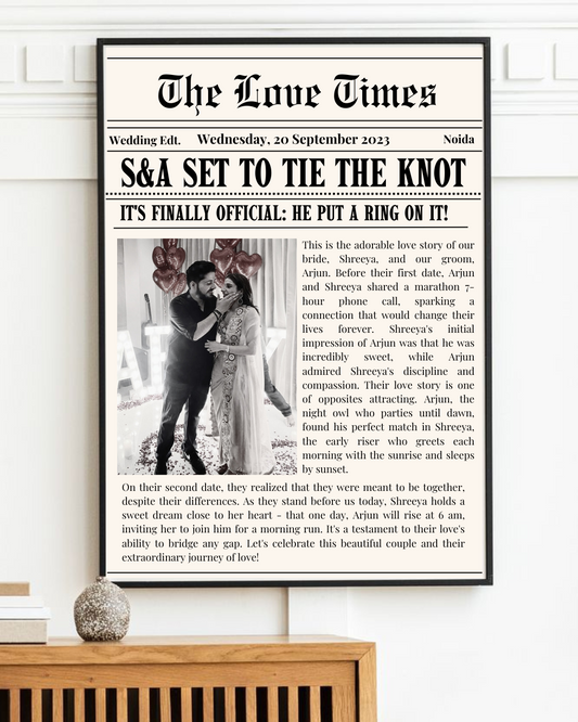 Newspaper Announcement Frame